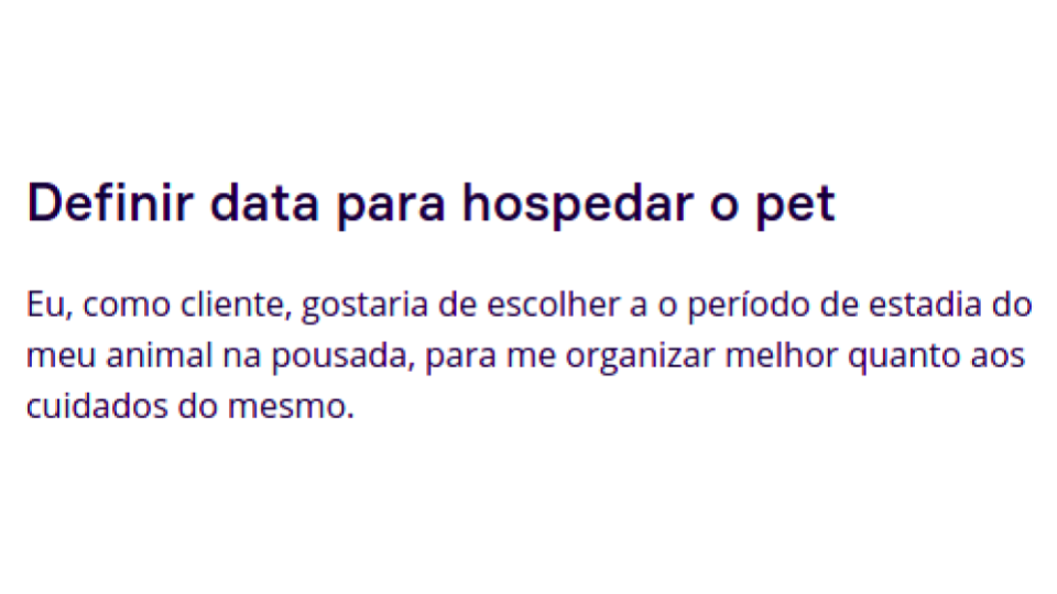 histórias de usuário